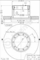 BREMBO 09579710 - DISCO DAF FA 600/800(87->)F/DAF FA