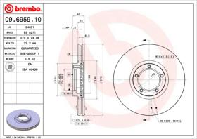 BREMBO 09695910 - DISCO DE FRENO