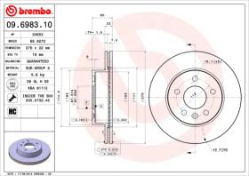 BREMBO 09698310 - DISCO DE FRENO