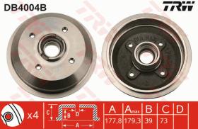 TRW DB4004B - TAMBOR DE FRENO CON RODAMIENTO