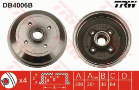 TRW DB4006B - TAMBOR DE FRENO CON RODAMIENTO