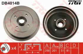 TRW DB4014B - TAMBOR DE FRENO CON RODAMIENTO