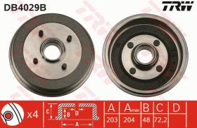 TRW DB4029B - TAMBOR DE FRENO CON RODAMIENTO