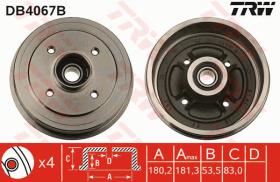 TRW DB4067B - TAMBOR DE FRENO CON RODAMIENTO