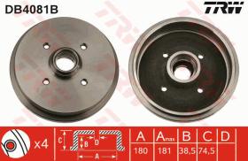 TRW DB4081B - TAMBOR DE FRENO CON RODAMIENTO