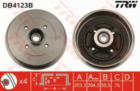 TRW DB4123B - TAMBOR DE FRENO CON RODAMIENTO