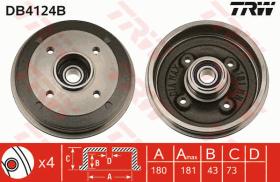 TRW DB4124B - TAMBOR DE FRENO CON RODAMIENTO