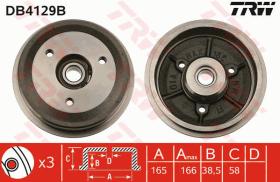 TRW DB4129B - TAMBOR DE FRENO CON RODAMIENTO