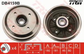 TRW DB4159B - TAMBOR DE FRENO CON RODAMIENTO