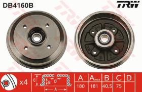 TRW DB4160B - TAMBOR DE FRENO CON RODAMIENTO