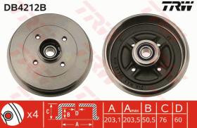 TRW DB4212B - TAMBOR DE FRENO CON RODAMIENTO