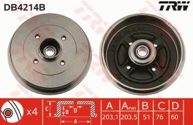 TRW DB4214B - TAMBOR DE FRENO CON RODAMIENTO