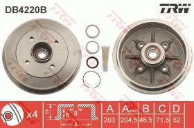 TRW DB4220B - TAMBOR DE FRENO CON RODAMIENTO