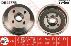 TRW DB4277B - TAMBOR DE FRENO CON RODAMIENTO