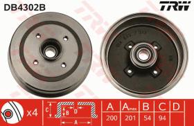 TRW DB4302B - TAMBOR DE FRENO CON RODAMIENTO