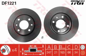 TRW DF1221 - JGO DISCOS DE FRENO