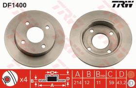 TRW DF1400 - JGO DISCOS DE FRENO