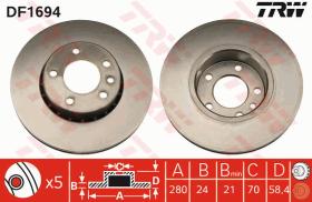 TRW DF1694 - JGO.DISCOS FRENO