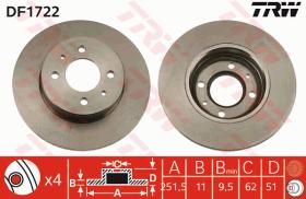 TRW DF1722 - JGO.DISCOS FRENO