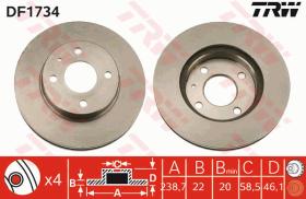 TRW DF1734 - JGO DISCOS FRENO