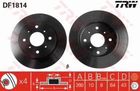 TRW DF1814 - JGO DISCOS DE FRENO