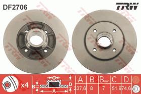 TRW DF2706 - JGO DISCOS DE FRENO