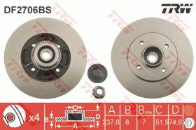 TRW DF2706BS - DISCO DE FRENO CON RODAMIENTO