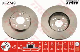 TRW DF2749 - JGO DISCOS DE FRENO