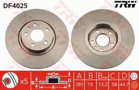 TRW DF4025 - JGO DISCOS DE FRENO