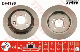 TRW DF4198 - JGO DISCOS DE FRENO