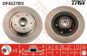 TRW DF4227BS - DISCO DE FRENO CON RODAMIENTO