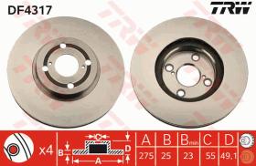 TRW DF4317 - JGO DISCOS DE FRENO