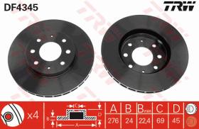 TRW DF4345 - JGO DISCOS DE FRENO