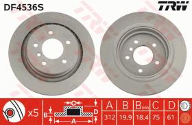 TRW DF4536S - DISCO FRENO TRA. DERECHO