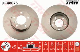 TRW DF4807S - DISCO DE FRENO