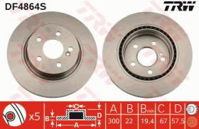 TRW DF4864S - DISCO DE FRENO