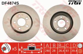 TRW DF4874S - DISCO DE FRENO