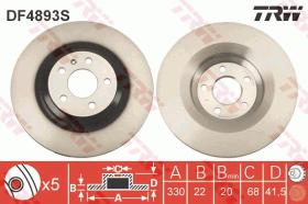 TRW DF4893S - DISCO DE FRENO