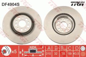 TRW DF4904S - DISCO DE FRENO