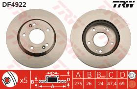 TRW DF4922 - JGO DISCOS DE FRENO