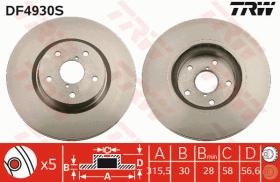 TRW DF4930S - DISCO DE FRENO