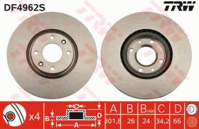 TRW DF4962S - DISCO DE FRENO