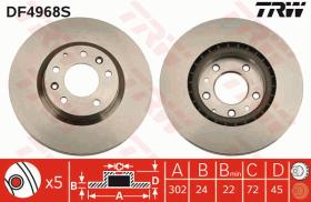 TRW DF4968S - DISCO DE FRENO