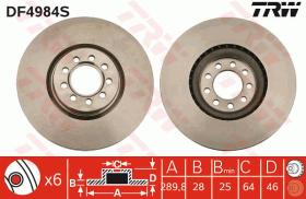 TRW DF4984S - DISCO DE FRENO