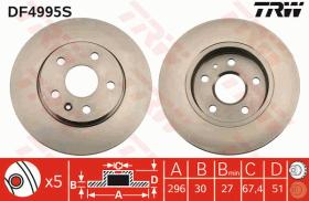 TRW DF4995S - DISCO DE FRENO