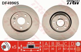 TRW DF4996S - DISCO DE FRENO