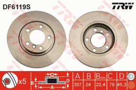 TRW DF6119S - DISCO DE FRENO