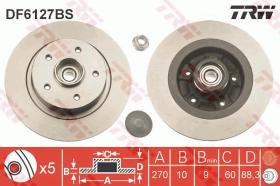 TRW DF6127BS - DISCO DE FRENO CON RODAMIENTO