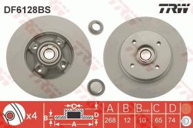 TRW DF6128BS - DISCO DE FRENO CON RODAMIENTO