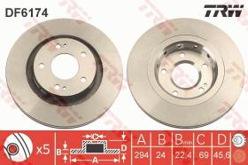 TRW DF6174 - JGO DISCOS DE FRENO